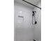 Updated shower with white subway tiles and black hardware at 600 Bedfort Dr, Duluth, GA 30096