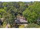 Aerial view of home, nestled among lush trees in a wooded neighborhood at 1496 Country Squire Dr, Decatur, GA 30033