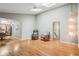 Spacious living room with hardwood floors, skylights, and an open layout for versatile living at 1496 Country Squire Dr, Decatur, GA 30033