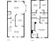 Detailed floor plan showcasing the layout of the first and second floors, including room dimensions and configurations at 625 Outlook Way, Atlanta, GA 30349