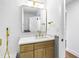 Bright bathroom features a single sink with modern fixtures and marble countertops at 800 Kiowa Ne Dr, Marietta, GA 30060