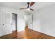 Bedroom features include hardwood floors and closet for storage at 800 Kiowa Ne Dr, Marietta, GA 30060