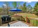Outdoor deck with grill, patio furniture, and stairs leading to a backyard with a playground for entertainment at 33 Blue Springs Way, Dallas, GA 30157