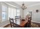 Bright dining room with a large wooden table, chandelier, and natural light from windows at 957 Piedmont Ne Ave # A, Atlanta, GA 30309