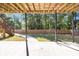 Enjoy the view of the large, fenced backyard from the covered patio at 1085 Crown River Pkwy, Mcdonough, GA 30252