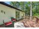 Wooden deck overlooking wooded backyard is perfect for entertaining and relaxing with outdoor seating at 151 John Christopher Dr, Alpharetta, GA 30009