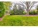 Large lush green backyard with mature trees and privacy fence at 3318 Monceau Way, Roswell, GA 30075