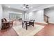 Finished basement showcasing open layout with wood floors and recreation space at 3318 Monceau Way, Roswell, GA 30075