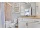 Bathroom with single vanity and tub-shower combo at 3318 Monceau Way, Roswell, GA 30075