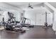 Home exercise room, complete with cardio equipment and weights at 3318 Monceau Way, Roswell, GA 30075