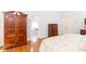 Bright main bedroom features wood floors, storage, and an adjacent bathroom at 4579 Blakedale Ne Cir, Roswell, GA 30075