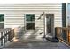 Wood back deck with exterior door and steps to backyard at 6424 Barker Station Walk, Sugar Hill, GA 30518