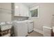 Efficient laundry room features modern washer and dryer, storage cabinets, and a convenient layout at 1282 Fairhill Ne Ln, Atlanta, GA 30319