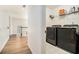 Laundry room with newer appliances and lots of shelving at 4435 Bellwood Cir, Atlanta, GA 30349