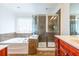 Bathroom with soaking tub, separate shower, and wood vanity at 2145 Shoop Se Ct # 3, Smyrna, GA 30080