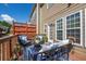 Cozy patio with comfortable seating and string lights, great for relaxing and entertaining at 2145 Shoop Se Ct # 3, Smyrna, GA 30080