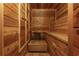 Relaxing cedar sauna with built-in benches at 107 Estates At The Lake Dr, Canton, GA 30114
