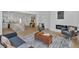 Open concept living room featuring a modern kitchen, stylish fireplace, and comfortable seating at 144 Cathy Ln, Hiram, GA 30141