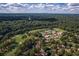 Panoramic aerial view of the community featuring a golf course, tennis courts, a pool, and a lush green landscape at 300 Brayward Chase, Roswell, GA 30076
