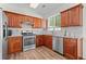 Well-equipped kitchen with stainless steel appliances and granite countertops at 1228 W Oaks Way, Woodstock, GA 30188