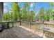 Wooden back deck overlooks wooded yard and blue skies for grilling and relaxation at 230 Oakridge Se Dr, Cartersville, GA 30121