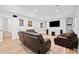 Finished basement featuring recessed lighting, plank flooring, media equipment, and seating at 1045 Westcroft Ln, Roswell, GA 30075