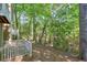 Scenic view of the home's backyard, showcasing a lush, wooded area perfect for relaxation and privacy at 2120 River Heights Se Walk, Marietta, GA 30067