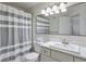 Bathroom featuring white vanity, toilet and tub with shower at 2120 River Heights Se Walk, Marietta, GA 30067
