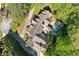 Aerial view of luxurious home with a private pool, patio, and beautiful landscaping at 105 Kingston Mnr, Atlanta, GA 30342