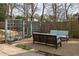 Seating area in a stone filled backyard surrounded by a wooden fence at 27 Spence Ne Ave, Atlanta, GA 30317