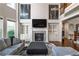 Living room featuring a fireplace, built-in shelving, and a comfortable seating area at 2270 Abbey Cove Ct, Marietta, GA 30062