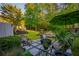 Inviting patio featuring pavers, a cozy fire pit, comfortable seating, and lush landscaping, ideal for outdoor entertaining and relaxation at 2270 Abbey Cove Ct, Marietta, GA 30062
