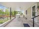 Relaxing covered back porch with ample seating, overlooking the backyard and a charming gazebo at 4061 Newman Ellis Rd, Douglasville, GA 30134