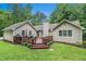 Backyard with large deck, perfect for entertaining and enjoying the surrounding lush greenery at 469 Kimberly Ct, Mcdonough, GA 30252