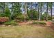 Lush backyard featuring mature trees, rock walls, and diverse foliage for a tranquil setting at 640 Sibley Se Frst, Marietta, GA 30067