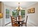 Cozy breakfast nook with a chandelier and views of the backyard and access to the deck at 640 Sibley Se Frst, Marietta, GA 30067