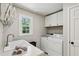 Functional laundry room with modern appliances, sink, ample countertop space, and storage cabinets at 640 Sibley Se Frst, Marietta, GA 30067