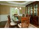Formal dining room boasts a large table, elegant chairs, and a beautiful china cabinet at 104 Fairway Overlook, Woodstock, GA 30188