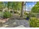 Backyard features stone pavers, lush greenery and privacy fence at 1294 Fernwood Ne Cir, Brookhaven, GA 30319