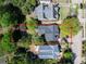 Aerial view of the home and its surrounding lot in a tree-lined neighborhood at 2029 Tuxedo Ne Ave, Atlanta, GA 30307