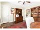 This office features hardwood floors, and built in wood bookcases for storage at 2029 Tuxedo Ne Ave, Atlanta, GA 30307