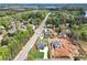 Aerial view of a lakeside community, showcasing tree-lined streets, new homes, and a lake in the background at 1095 Lanier Pl, Cumming, GA 30041