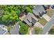 Aerial view of the home showcasing a well-maintained roof, landscaping, and proximity to mature trees at 248 Colony Center Dr, Woodstock, GA 30188