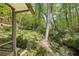 Secluded backyard offering serene creek views, manicured lawn, and a cozy shed at 3311 Stillhouse Se Rd, Atlanta, GA 30339