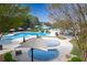 Community resort-like pool with slide, splashpad and mature landscaping at 5424 Landsdowne Ct, Cumming, GA 30041