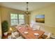 Elegant dining room with a chandelier and a sunlit window overlooking the yard at 2520 Overlook Ne Way, Atlanta, GA 30345