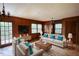 Living room with wood paneled walls, large windows, and comfortable seating at 2520 Overlook Ne Way, Atlanta, GA 30345