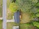 Bird's eye view of a home highlighting the roof, backyard, driveway, and surrounding greenery at 3451 Birchwood Trl, Snellville, GA 30078