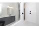 Bathroom with a modern vanity and a frameless glass shower at 255 Briscoe Way # 5, Alpharetta, GA 30009