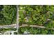 Aerial view of a property with a red outline and mature trees, next to a street and train tracks at 2037 Lenox Ne Rd, Atlanta, GA 30324